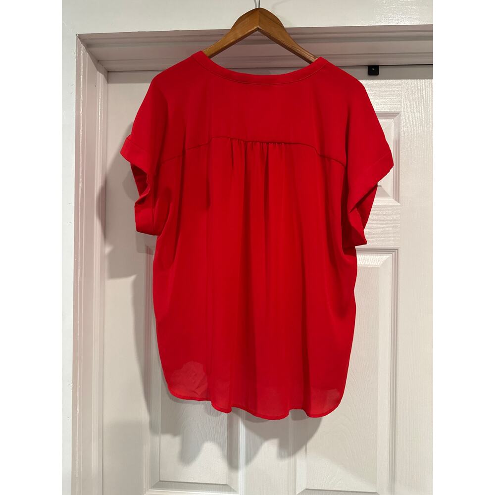 APT. 9 Red Short Sleeve Blouse Women's Size XL - Picture 7 of 9
